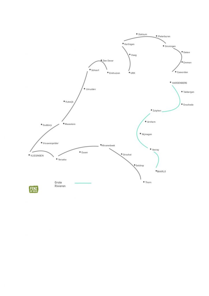 Lijnen kaart grenzen Grote Rivieren
