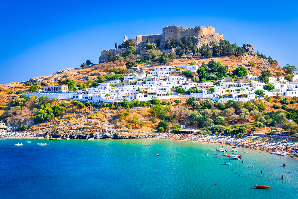 Lindos, Acropolis in Rhodes, Greece